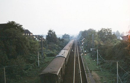 Ein Blick um 1974 von der Maybachbrcke Richtung Ginnheim