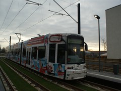 S-245 in winterlicher Abendsonne in Preungesheim