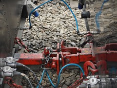 Die "Zug und Stoß Vorrichtung" zwischen den Wagen