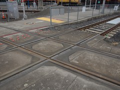Hier kreuzt die "Light Rail die "Heavy Rail" Oregon Pacific Railway