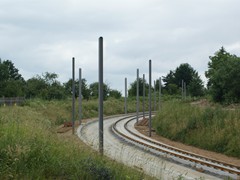 Das erste Gleis hinauf zum Riedberg