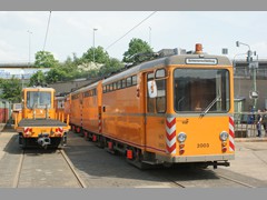 Der Schienenschleifzug. Selbst gebaut in deR VGF Zentralwerkstatt aus K-Wagen