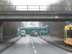 Durch die Blockade der Heerstraße durch den querstehenden Transports, ging im Norden Frankfurts nicht mehr, an diesem Morgen.