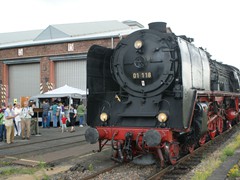 Die BR 01 der Historischen Eisenbahn Frankfurt im BW der Hafenbahn in Frankfurt