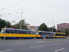 Tatra T4D-M-B4D-M 2186 2095 Doppeltraktion mit NB4 Beiwagen , 2095 ist mittlerweile abgestellt